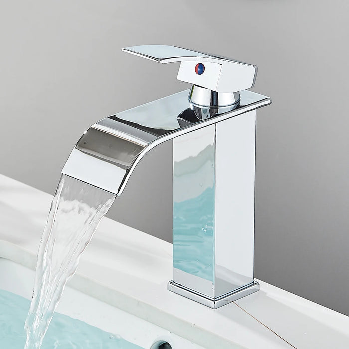 Mitigeur Lavabo Cascade argenté Argent moyen