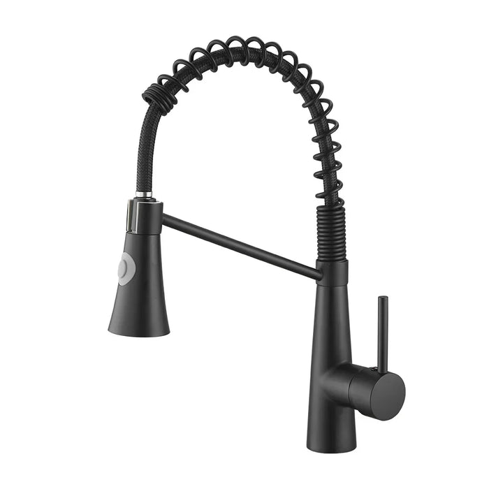 Robinet avec ressort en spirale noir black