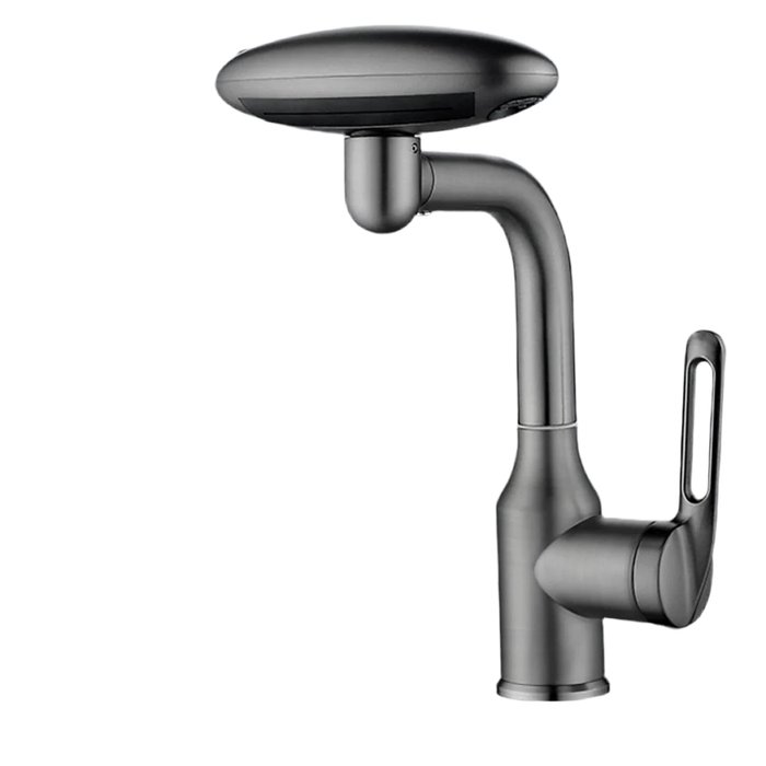 Robinet cascade rond - OCTOPUS Argenté anthracite brossé