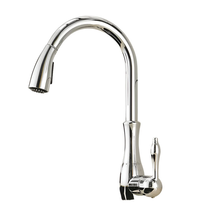 Robinet cuisine douchette laiton - LAGOON Argenté chromé