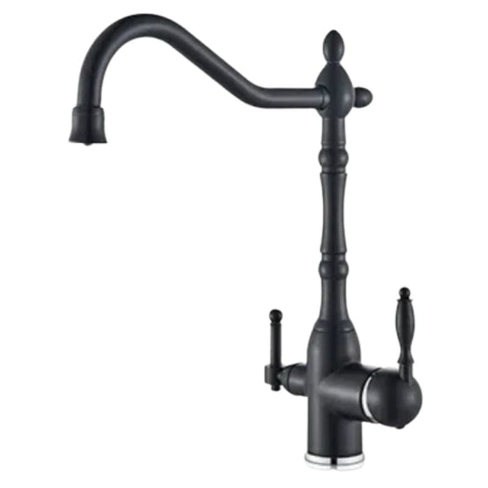 Robinet cuisine retro noir - CORALIS