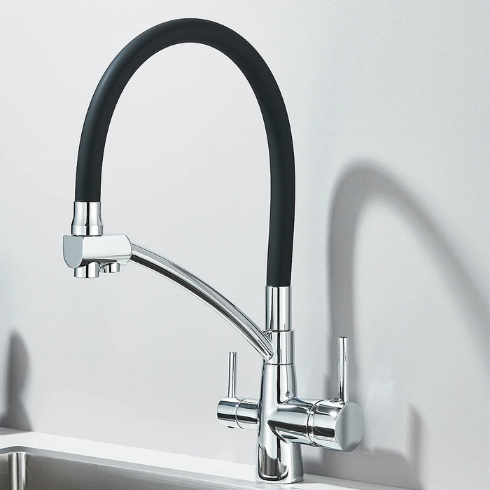Robinet de Cuisine à 3 voies Argenté Chrome