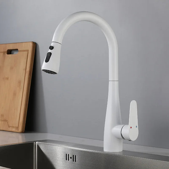 Robinet douchette pour lavabo Blanc