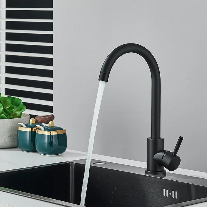 Robinet mitigeur cuisine minimaliste Noir