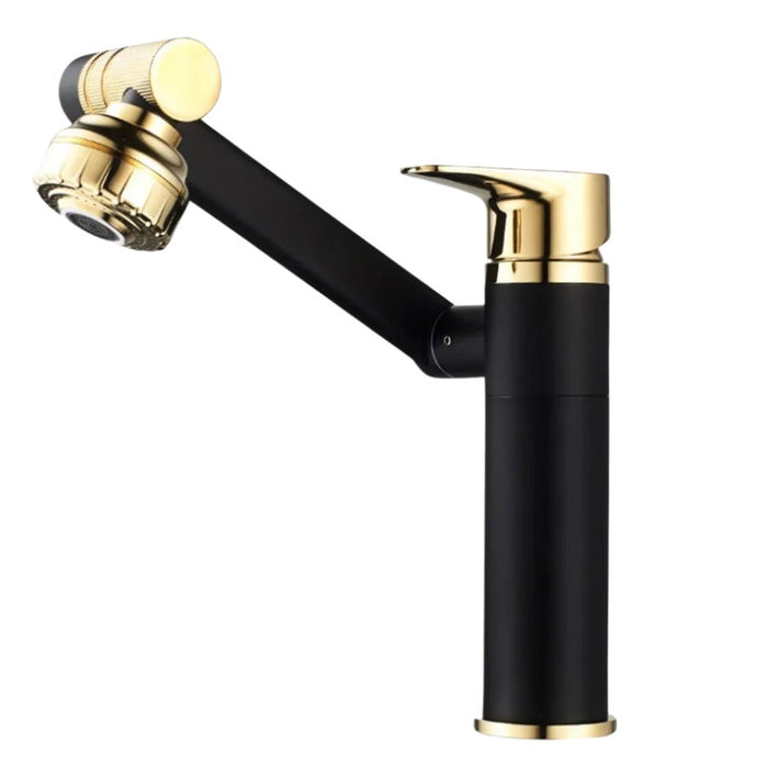 Robinet pivotant lavabo - DELPHIN Noir / Doré