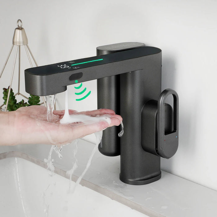 Robinet salle de bain avec capteur Gris