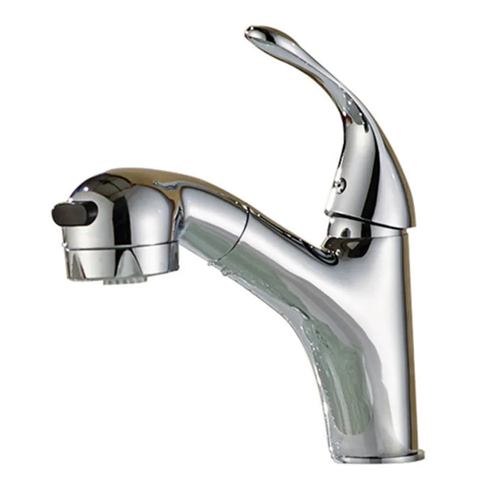 Robinet salle de bain avec douchette extractible chromé Argent chromé