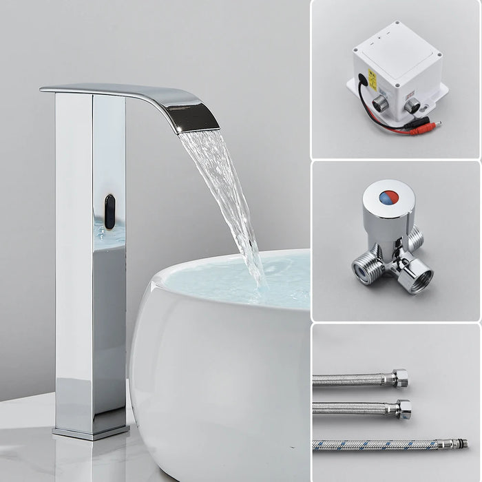 Robinet salle de bain cascade tactile Chrome
