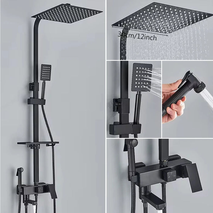 Robinet salle de bain chrome Noir