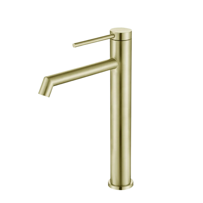 Robinet salle de bain long bec en or Or