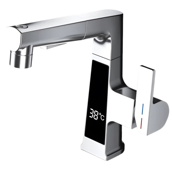 Robinet salle de bain mitigeur thermostatique - ONYXIA Argenté chromé