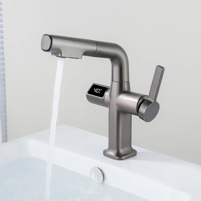 Robinet thermostatique lavabo Argenté anthracite