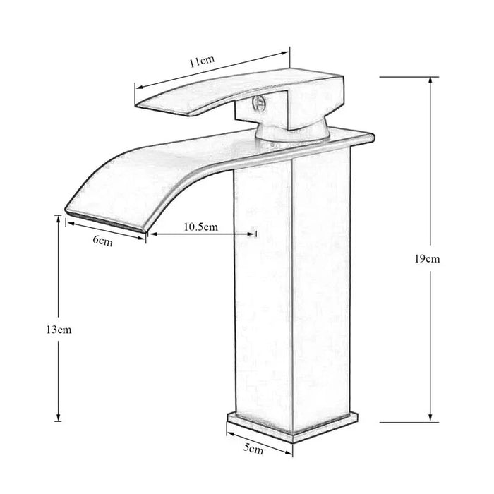 Mitigeur Lavabo Cascade argenté