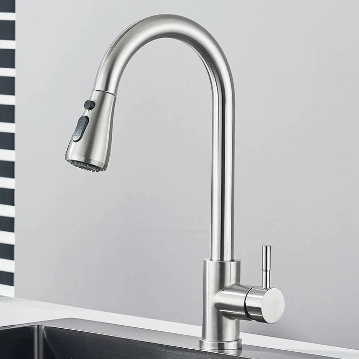 Robinet Cuisine avec Douchette Extensible Argenté Argent