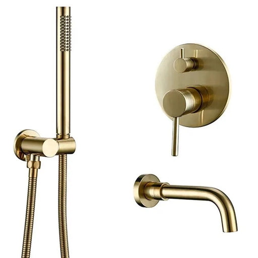 Robinet encastrable bain douche mitigeur Doré brossé / 150 mm