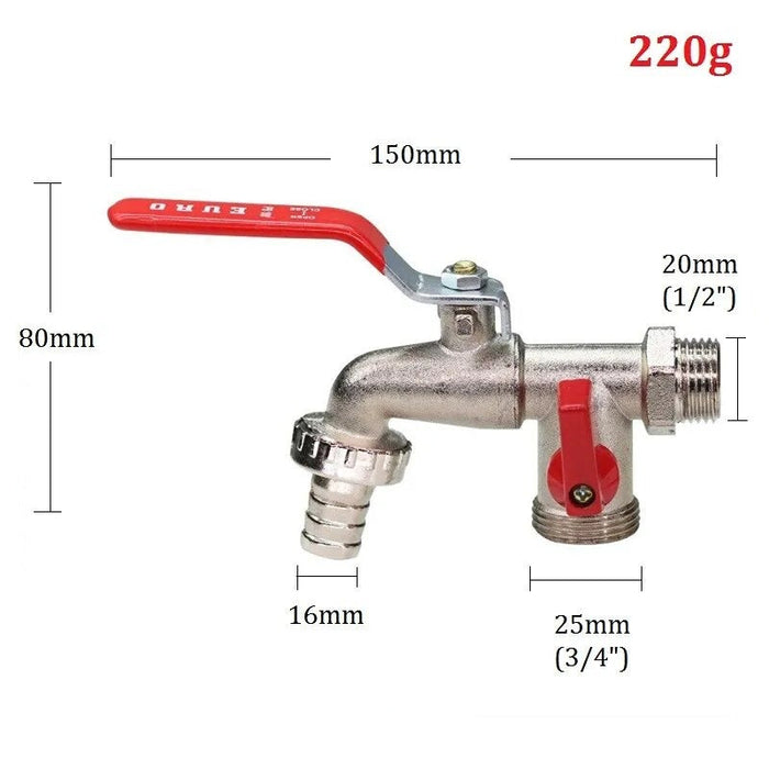 Robinet exterieur antigel Tuyau cannelé 16 mm - Mâle 3/4