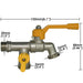 Robinet exterieur double Mâle 1/2 - mâle 3/4