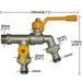 Robinet exterieur double Mâle 1/2 - tuyau 16 mm