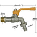 Robinet laiton exterieur mâle 1/2 - cannelé pour tuyau 14.5 mm