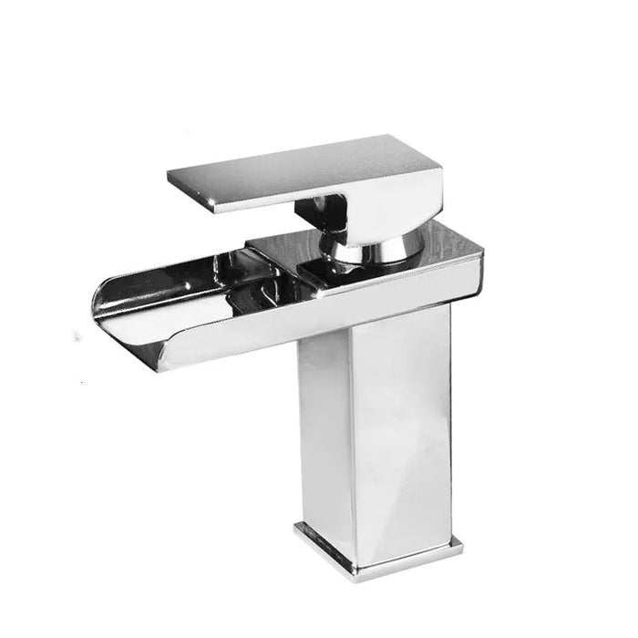 Robinet lavabo cascade argenté
