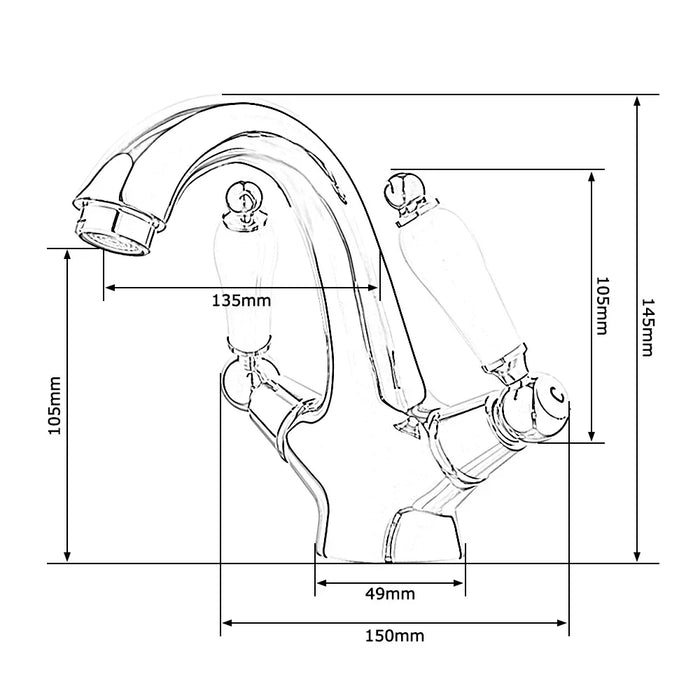 Robinet salle de bain 2 poignées