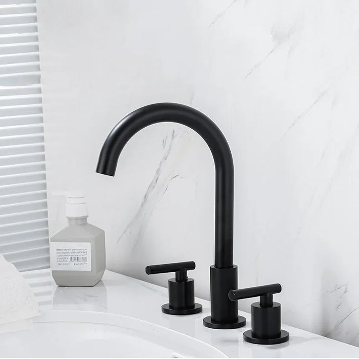 Robinet salle de bain noir 3 trous