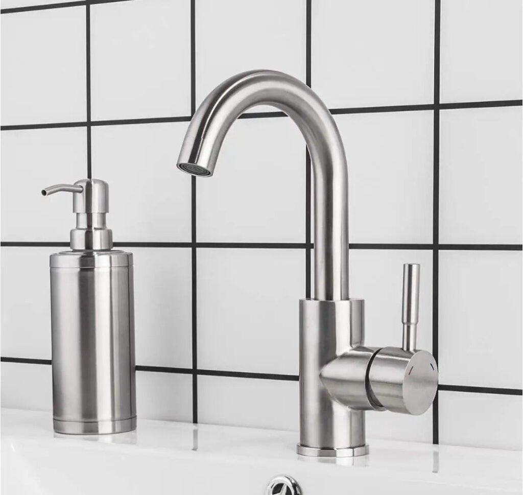 Mitigeur de lavabo chrome chromé Argent