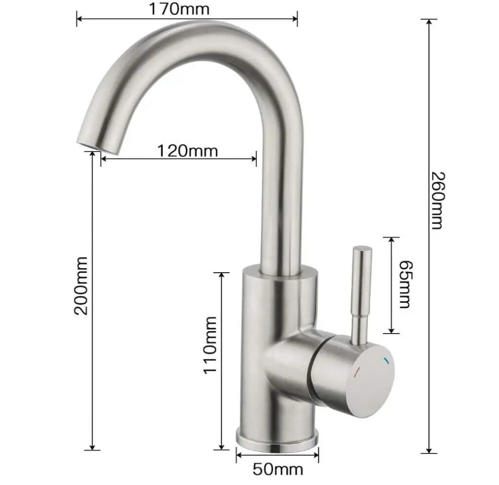 Mitigeur de lavabo chrome chromé Argent