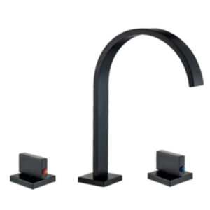 Robinet 3 trous lavabo noir