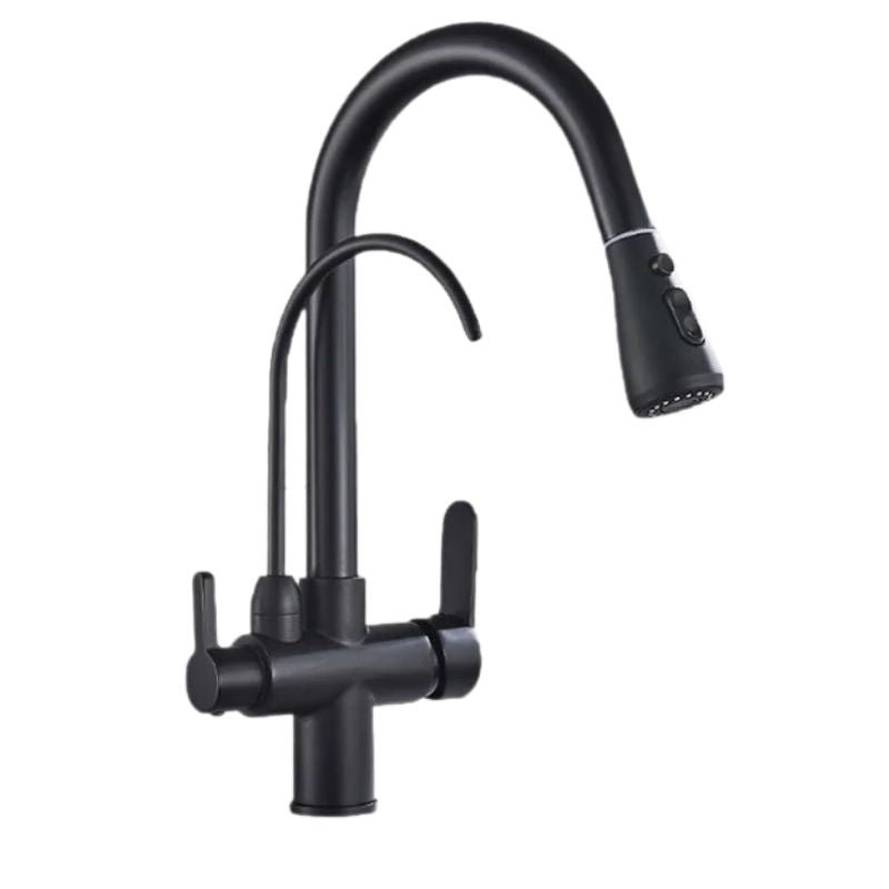 Robinet 3 voies douchette Noir