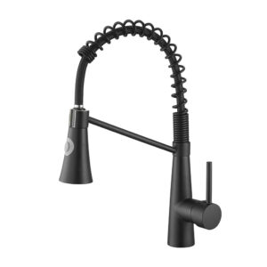 Robinet avec ressort en spirale noir black
