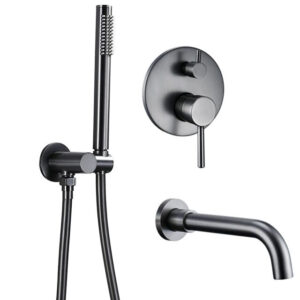 Robinet baignoire mitigeur Argenté anthracite brossé / 150 mm
