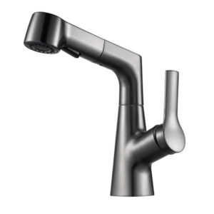 Robinet cuisine avec douchette - OPULUS Argenté anthracite brossé