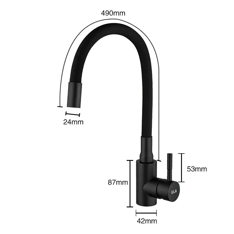 Robinet cuisine flexible noir