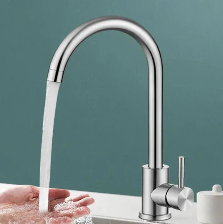 Robinet cuisine mitigeur argentée