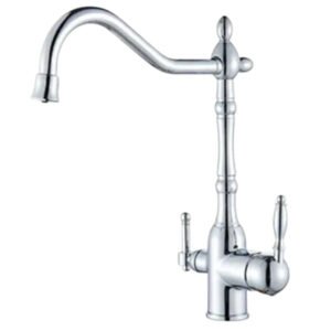 Robinet cuisine retro acier brossé - CORALIS