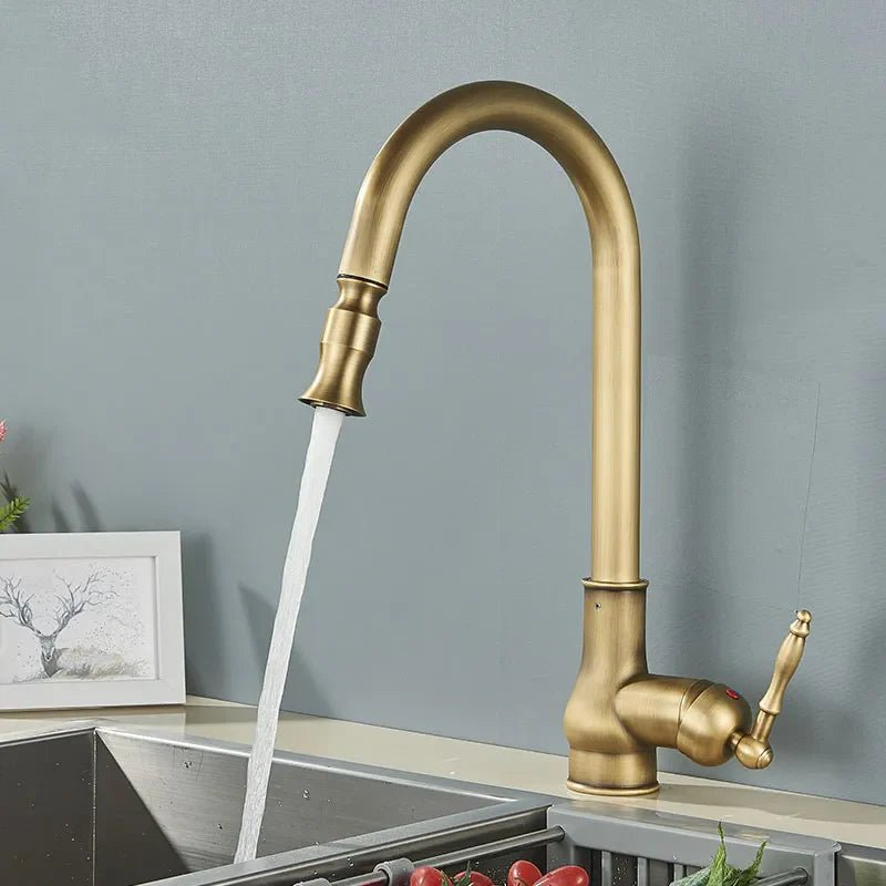 Robinet cuisine retro avec mitigeur rabattable