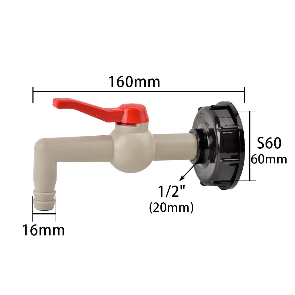 Robinet cuve 1000l plastique 160mm