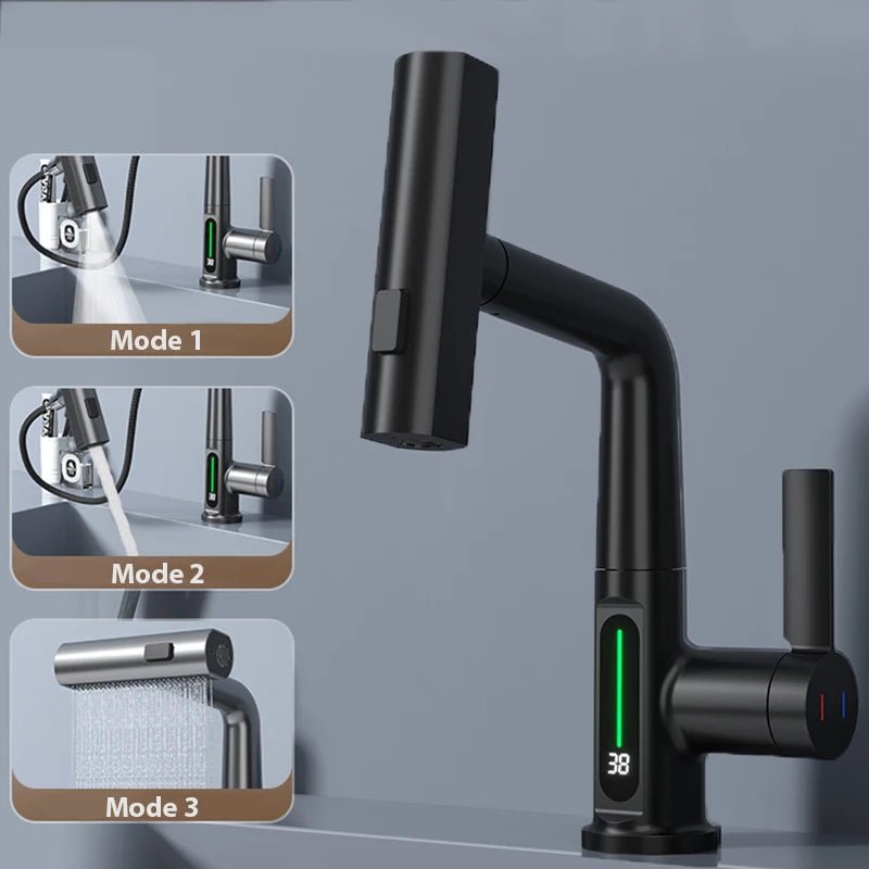 Robinet douchette contacteur 12v Noir