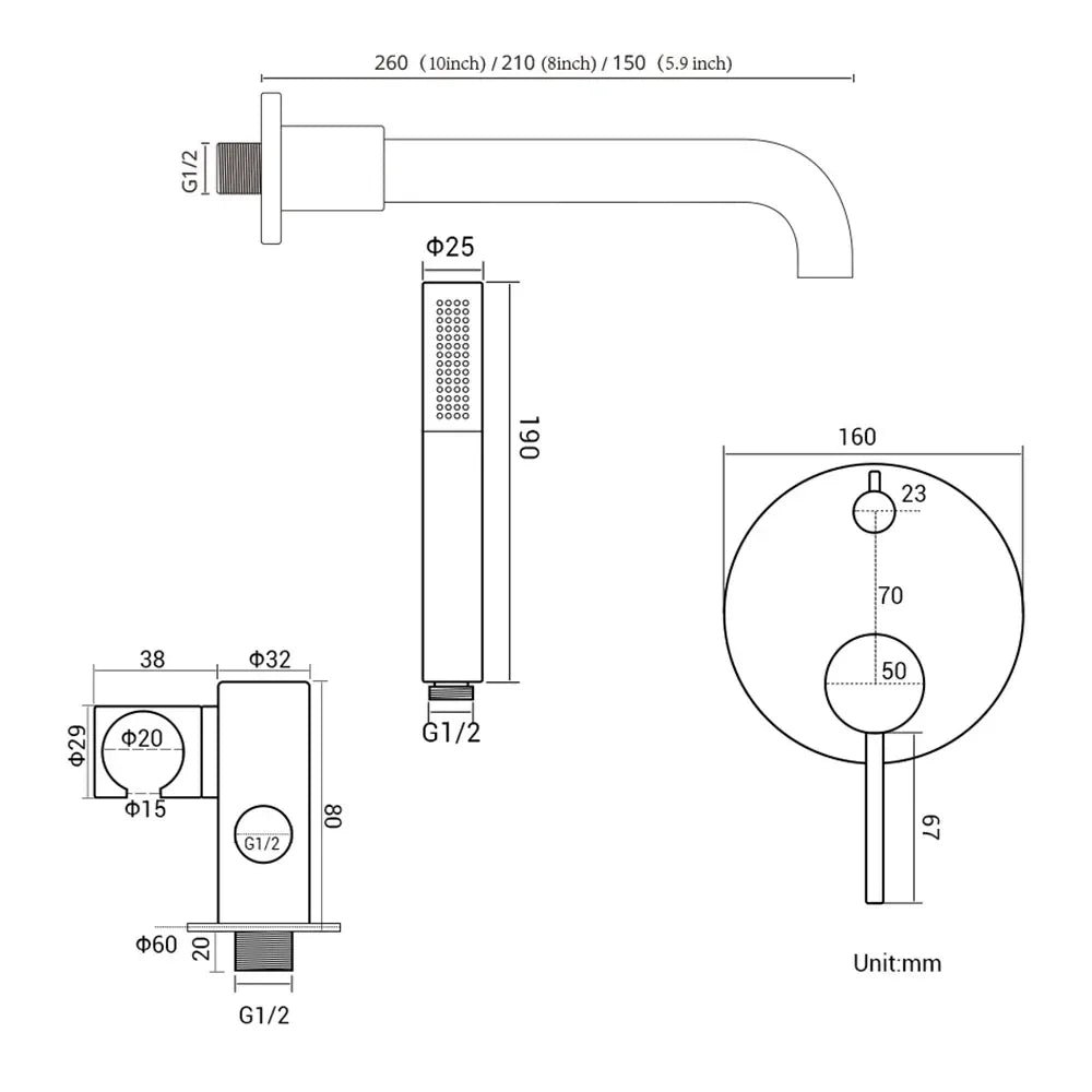 Robinet encastrable bain douche mitigeur