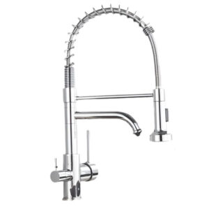 Robinet mitigeur avec douchette pour cuisine - ATLANTIS Argenté chromé