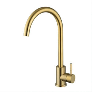 Robinet mitigeur cuisine minimaliste doré