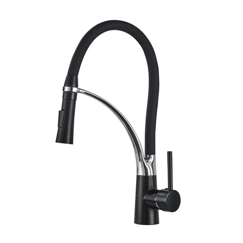 Robinet mitigeur cuisine noir Noir / Argenté chromé