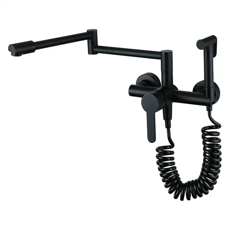 Robinet mural laiton retractable avec douchette