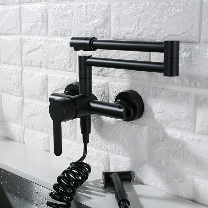 Robinet mural laiton retractable avec douchette