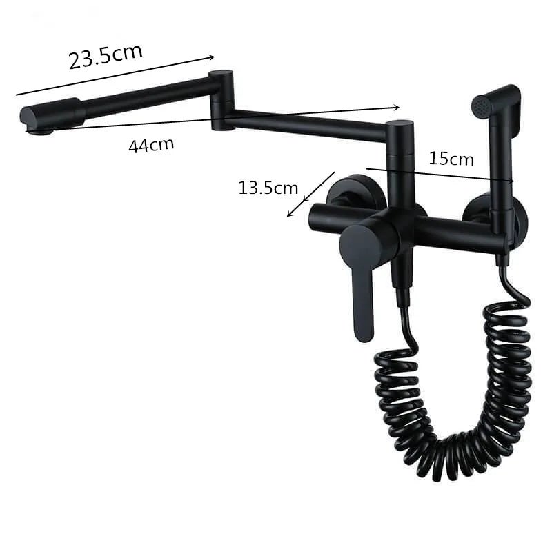 Robinet mural laiton retractable avec douchette