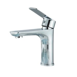 Robinet salle de bain argenté