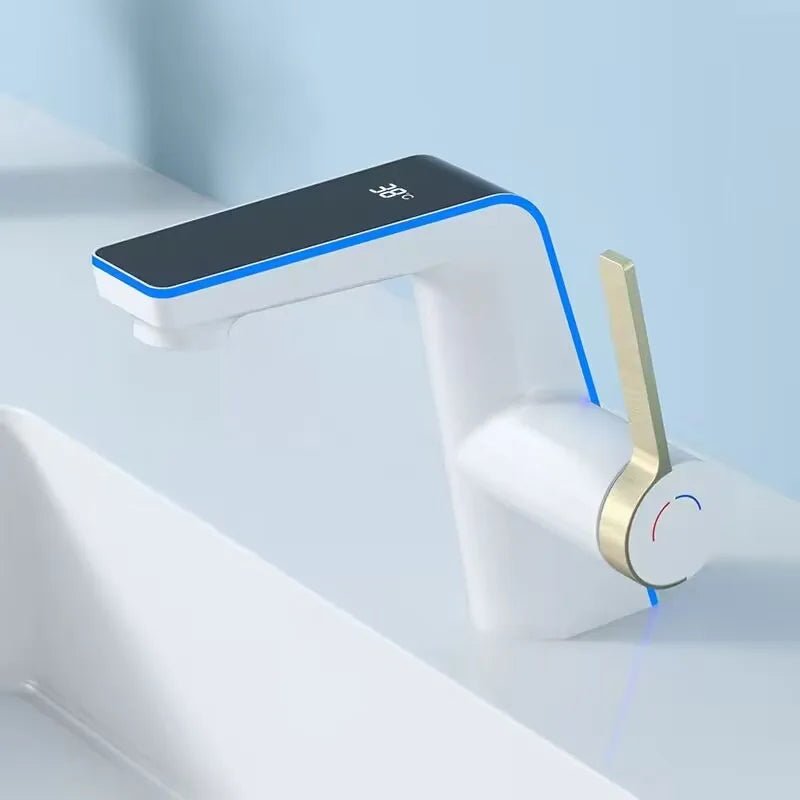 Robinet salle de bain avec led Blanc