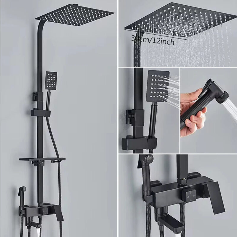 Robinet salle de bain chrome Noir