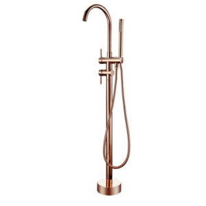 Robinet salle de bain doré brossé - STYX Doré rose brillant